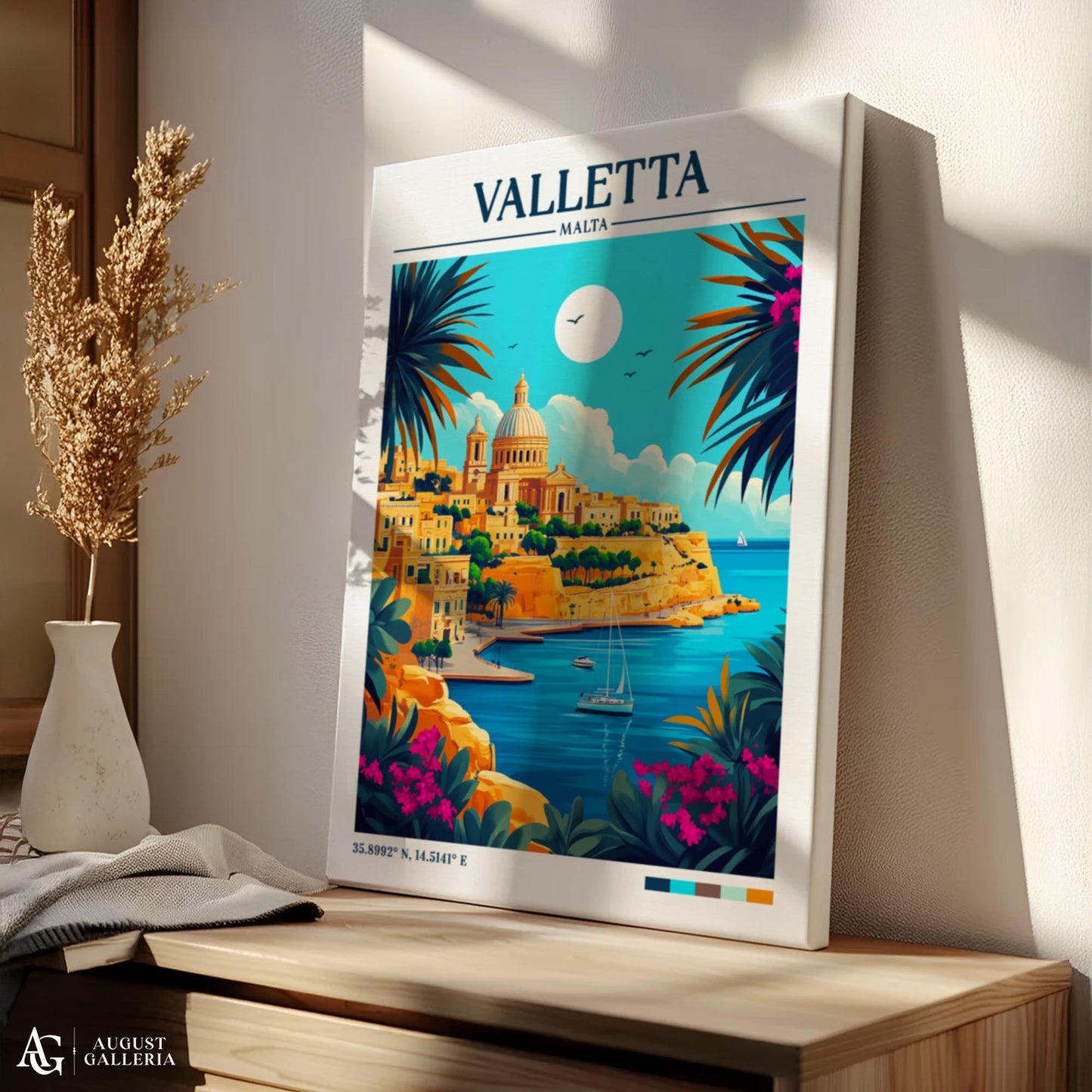 Valletta Malta Retro Travel Print