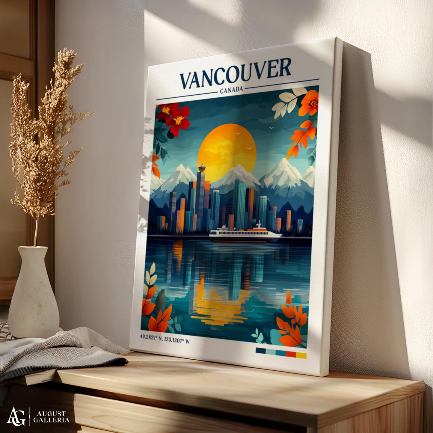Vancouver Canada Retro Travel Print