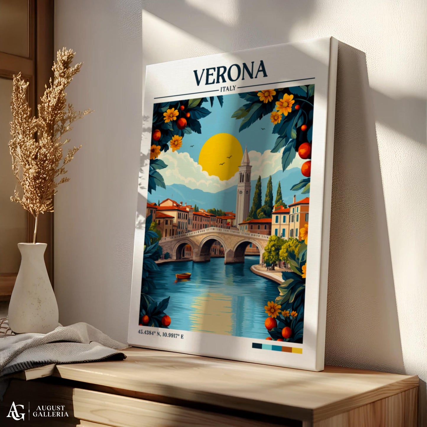 Verona Italy Retro Travel Print