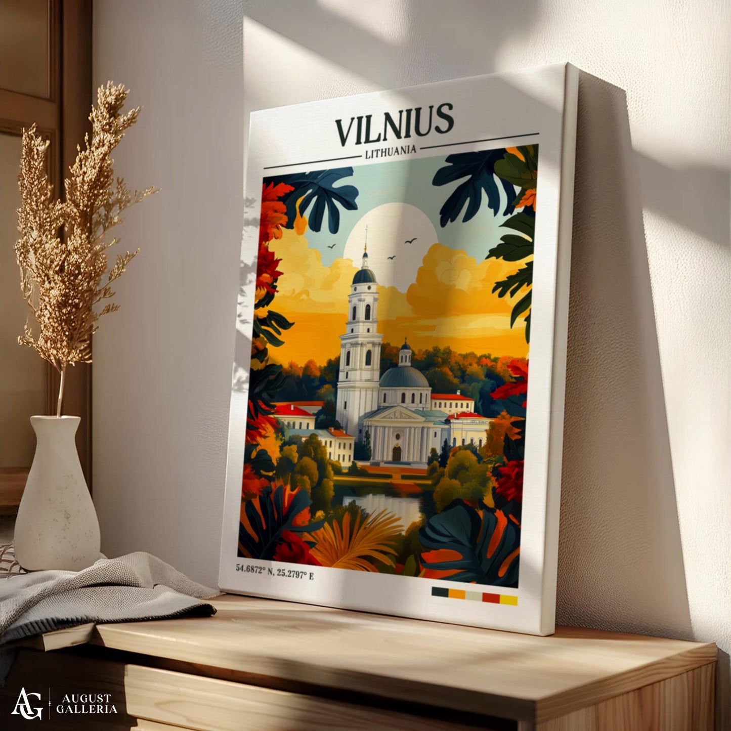 Vilnius Lithuania Retro Travel Print