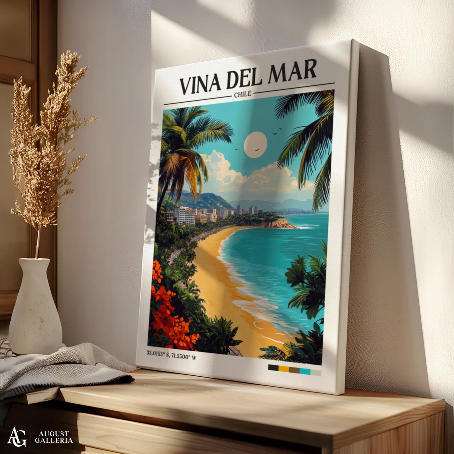 Viña del Mar Retro Travel Print