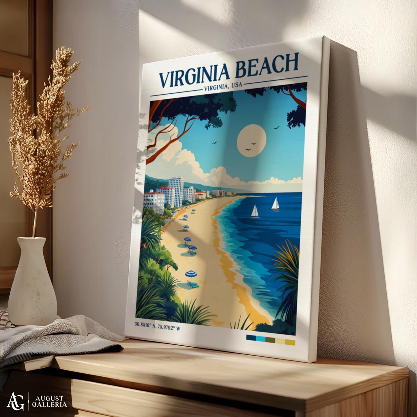 Virginia Beach Retro Travel Print