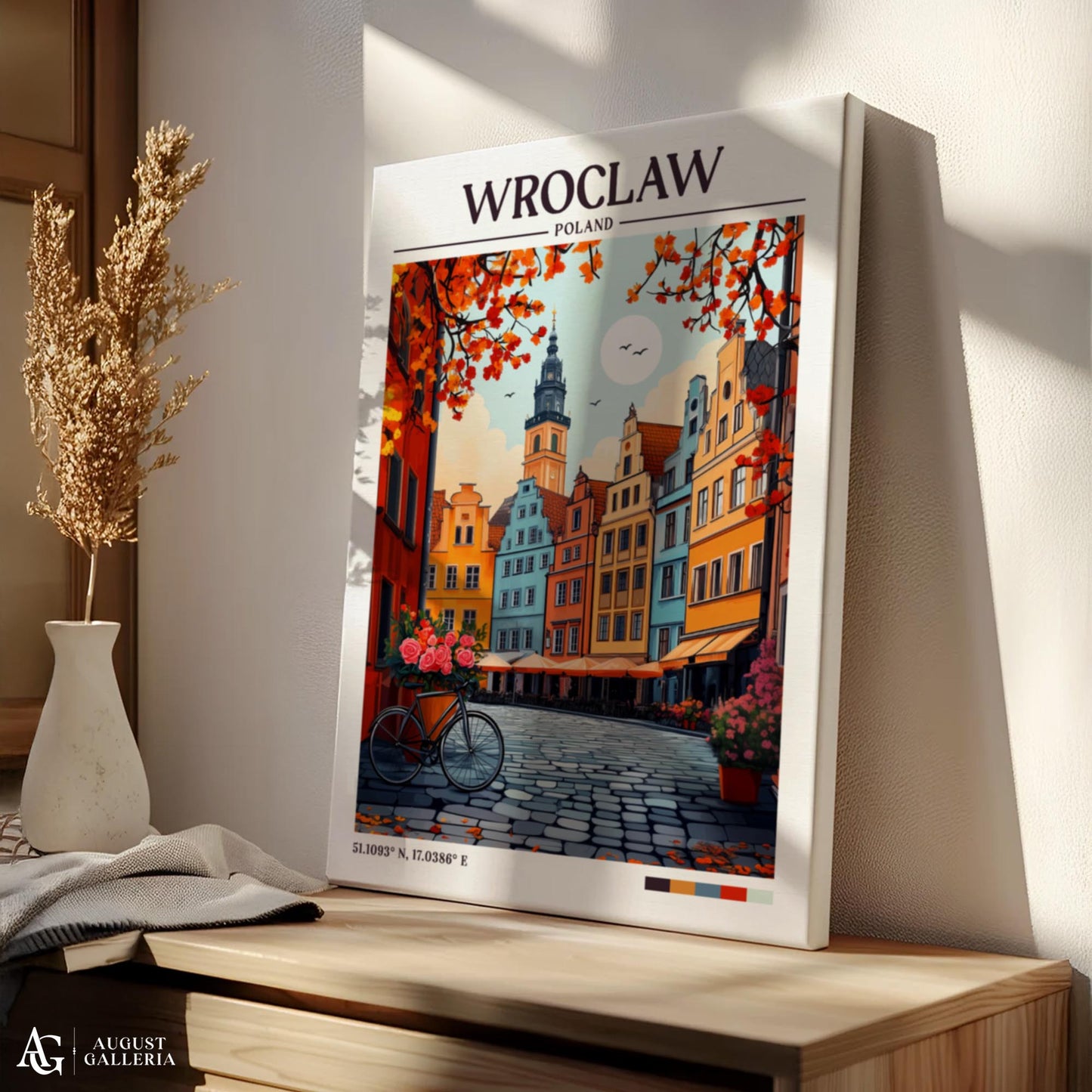 Wrocław Poland Retro Travel Print
