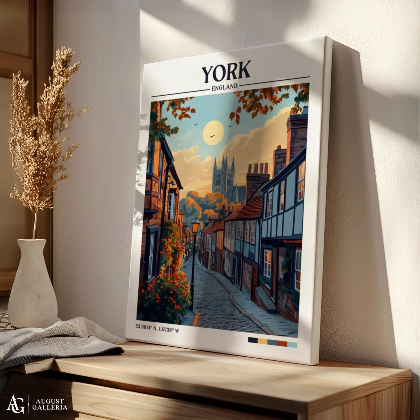 York England Retro Travel Print
