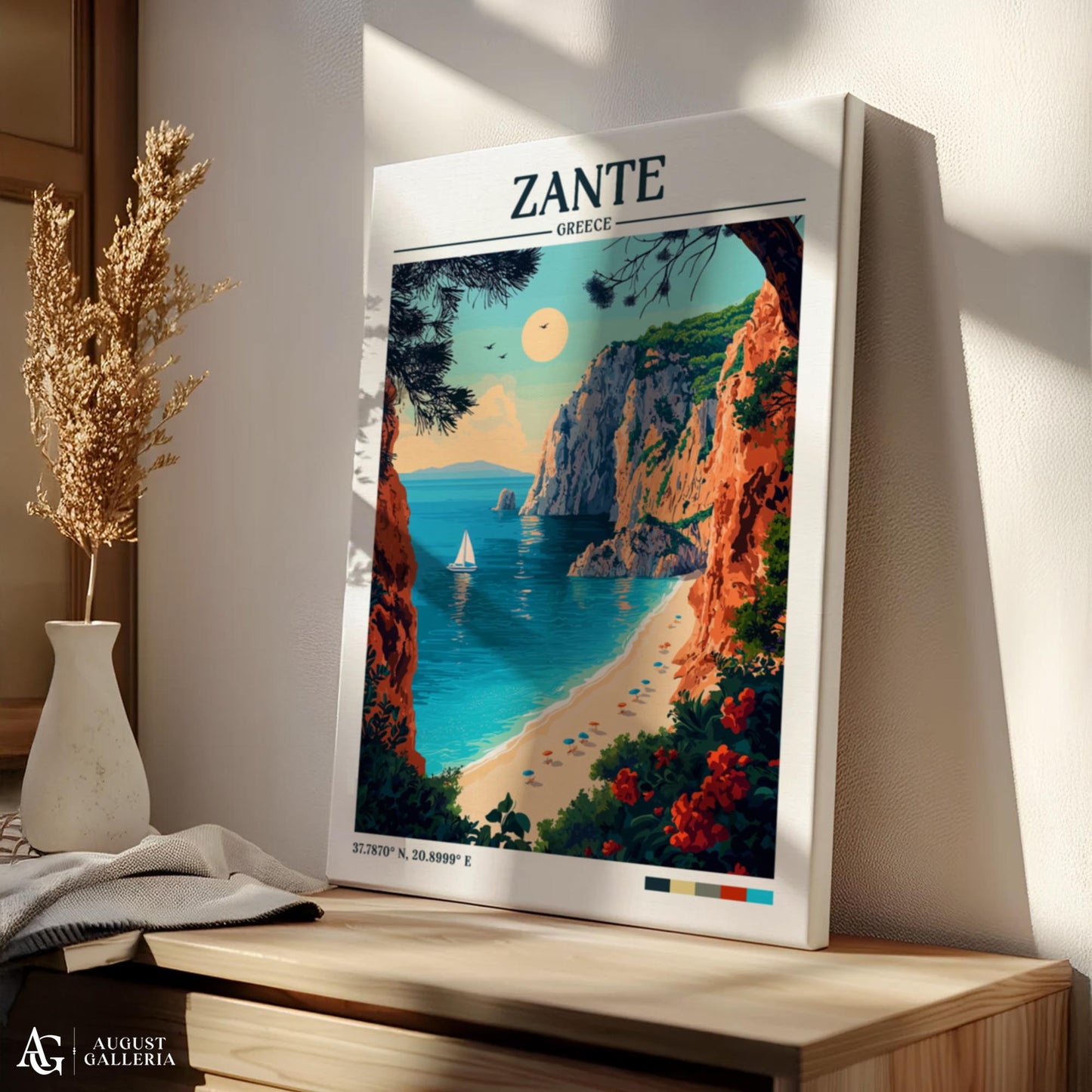 Zante Greece Retro Travel Print