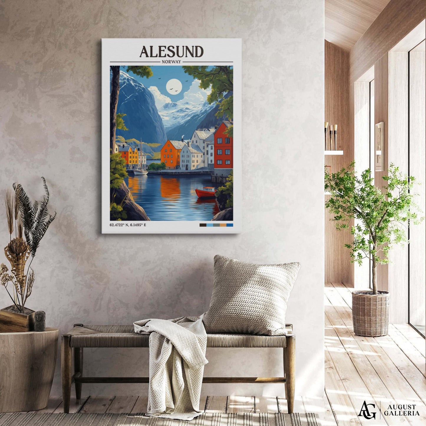 Ålesund Norway Retro Travel Print