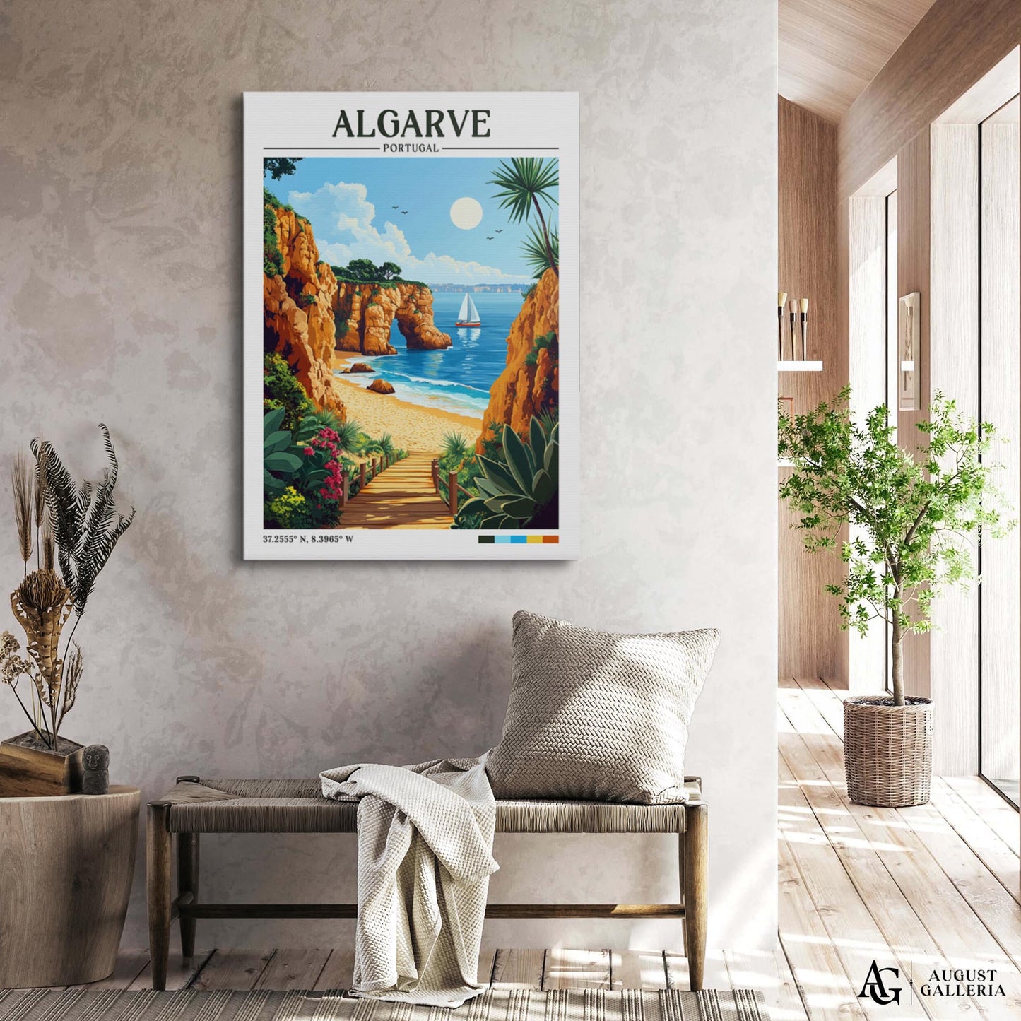 Algarve Portugal Retro Travel Print