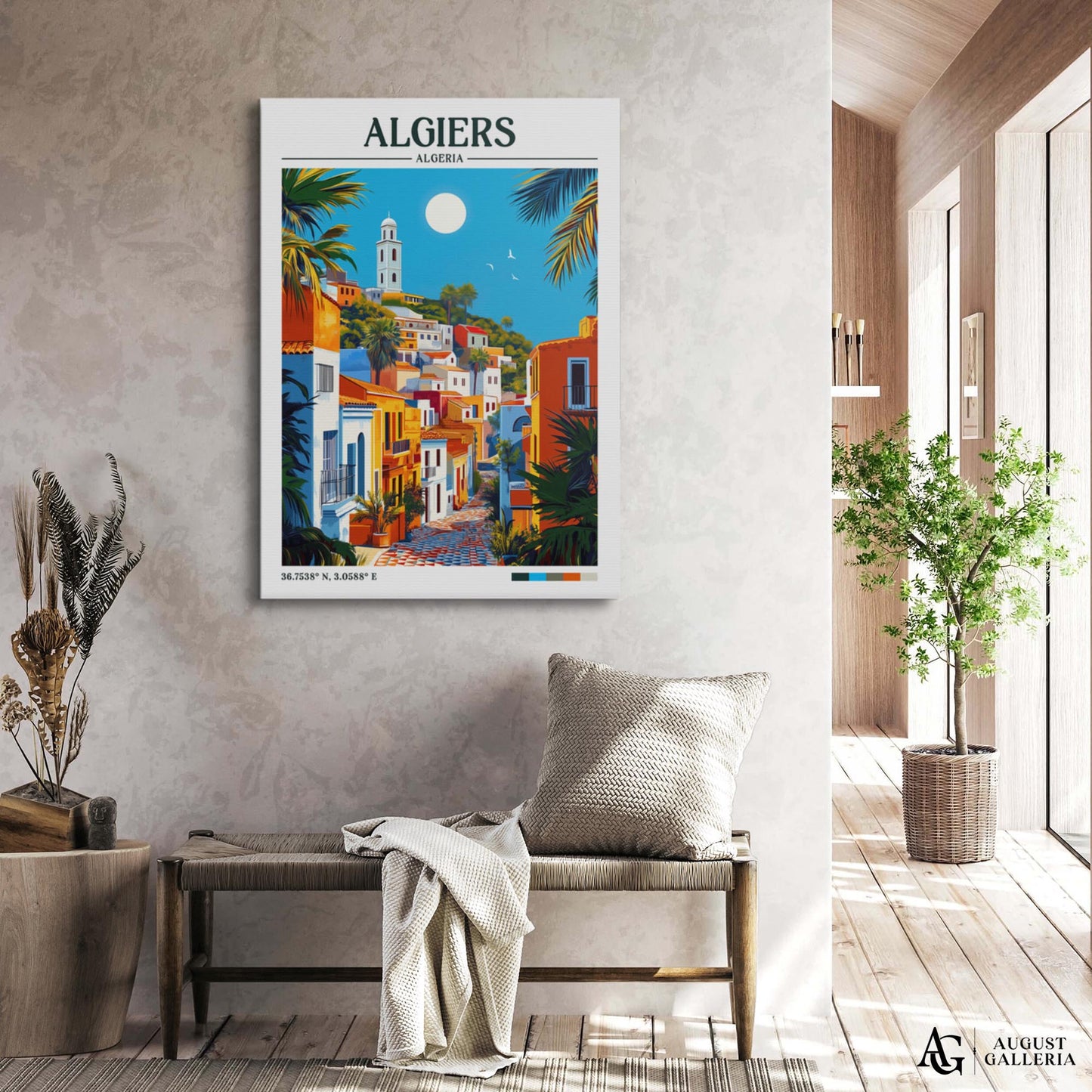 Algiers Algeria Retro Travel Print
