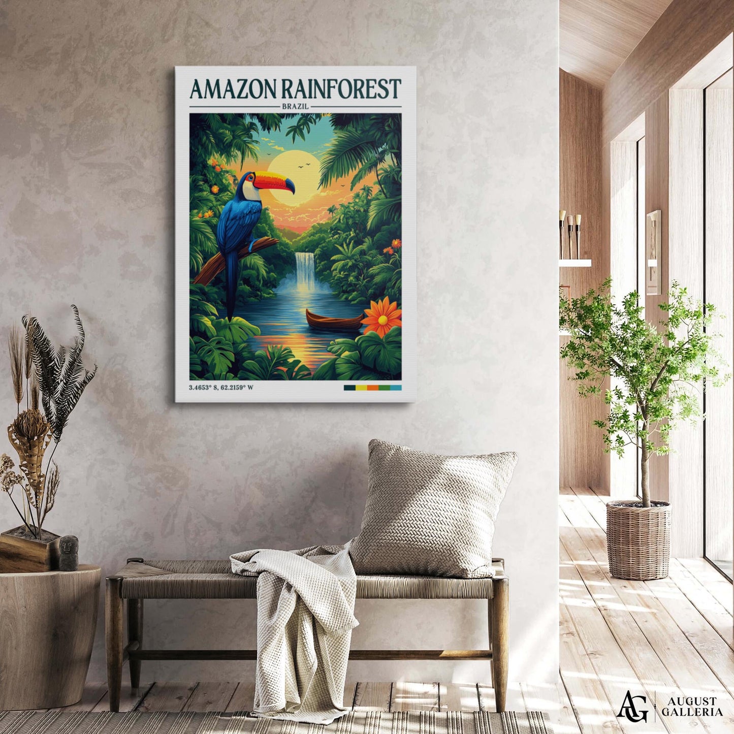 Amazon Rainforest Retro Travel Print