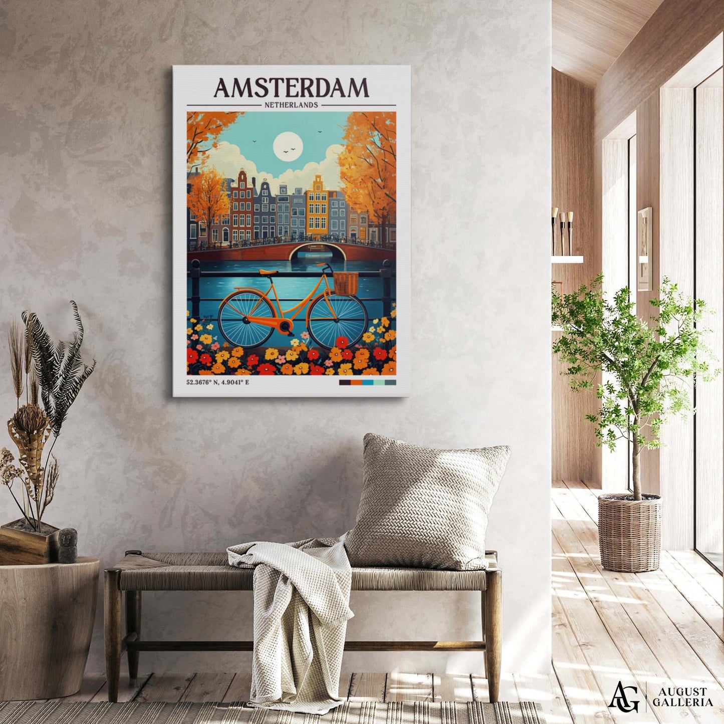 Amsterdam Netherlands Retro Travel Print