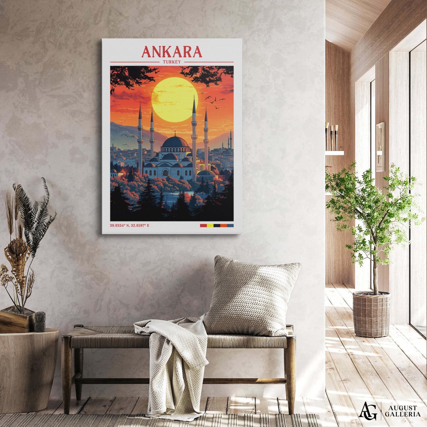 Ankara Turkey Retro Travel Print