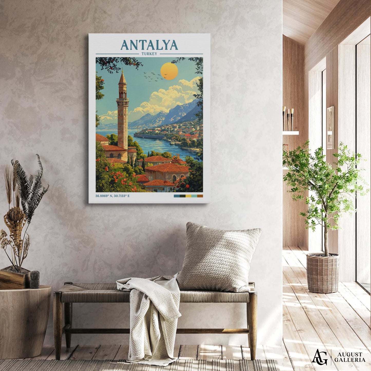 Antalya Turkey Retro Travel Print