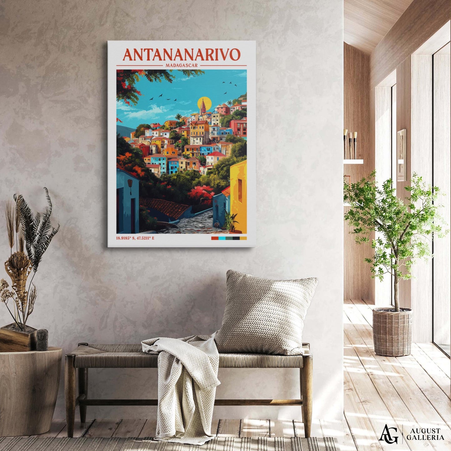 Antananarivo Madagascar Retro Travel Print