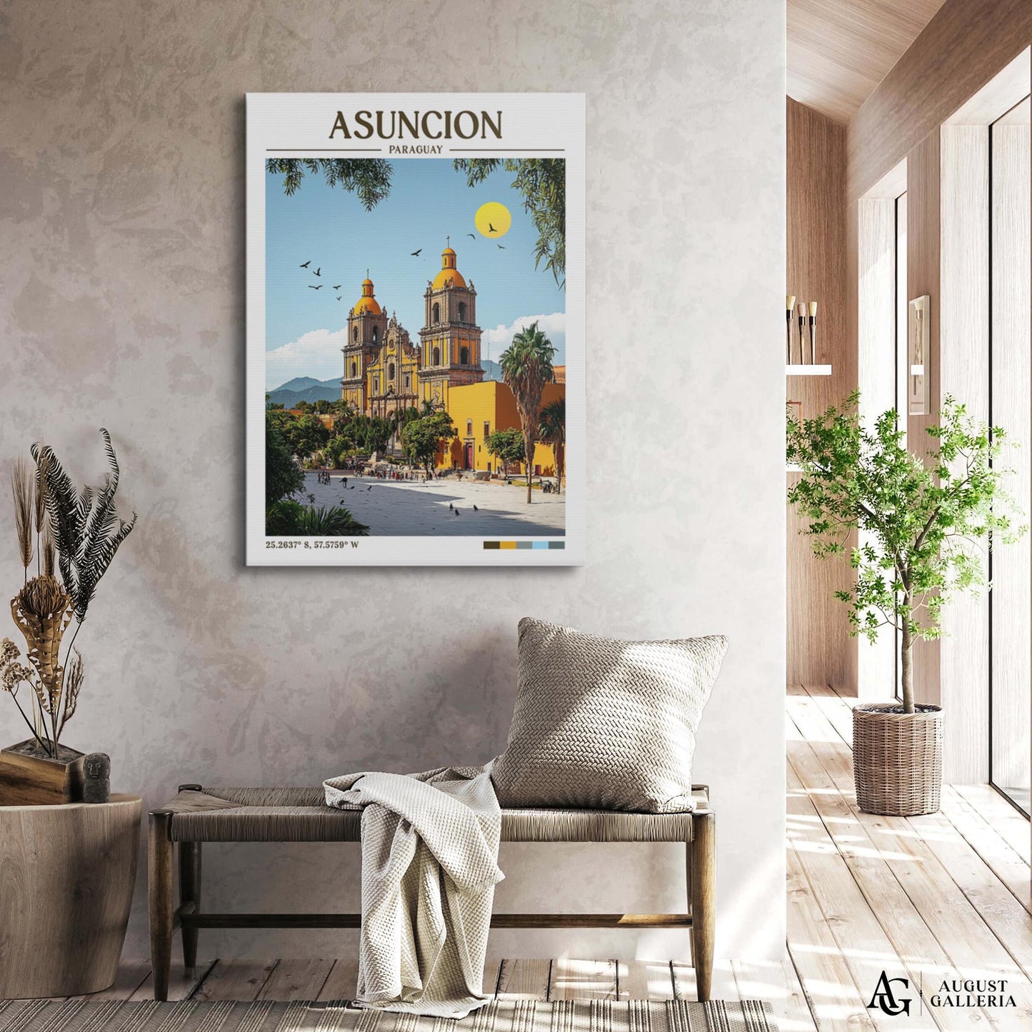 Asunción Paraguay Retro Travel Print