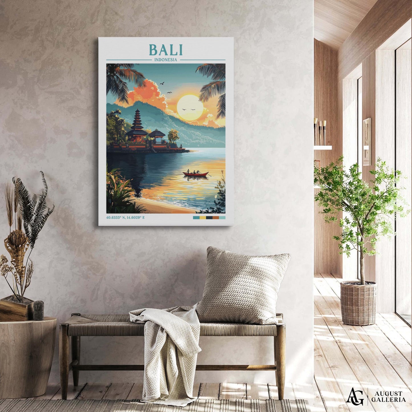 Bali Indonesia Retro Travel Print