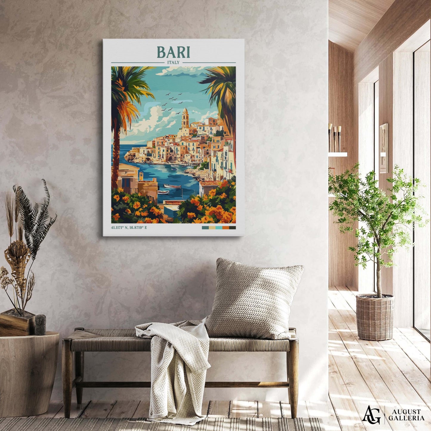 Bari Italy Retro Travel Print