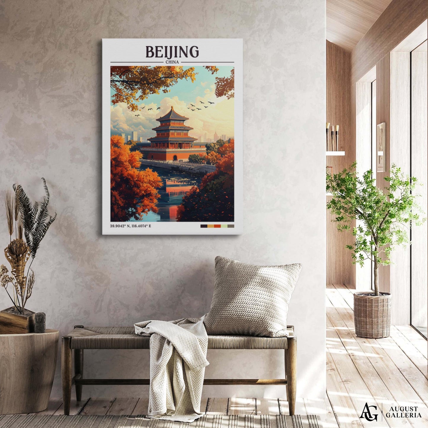Beijing China Retro Travel Print