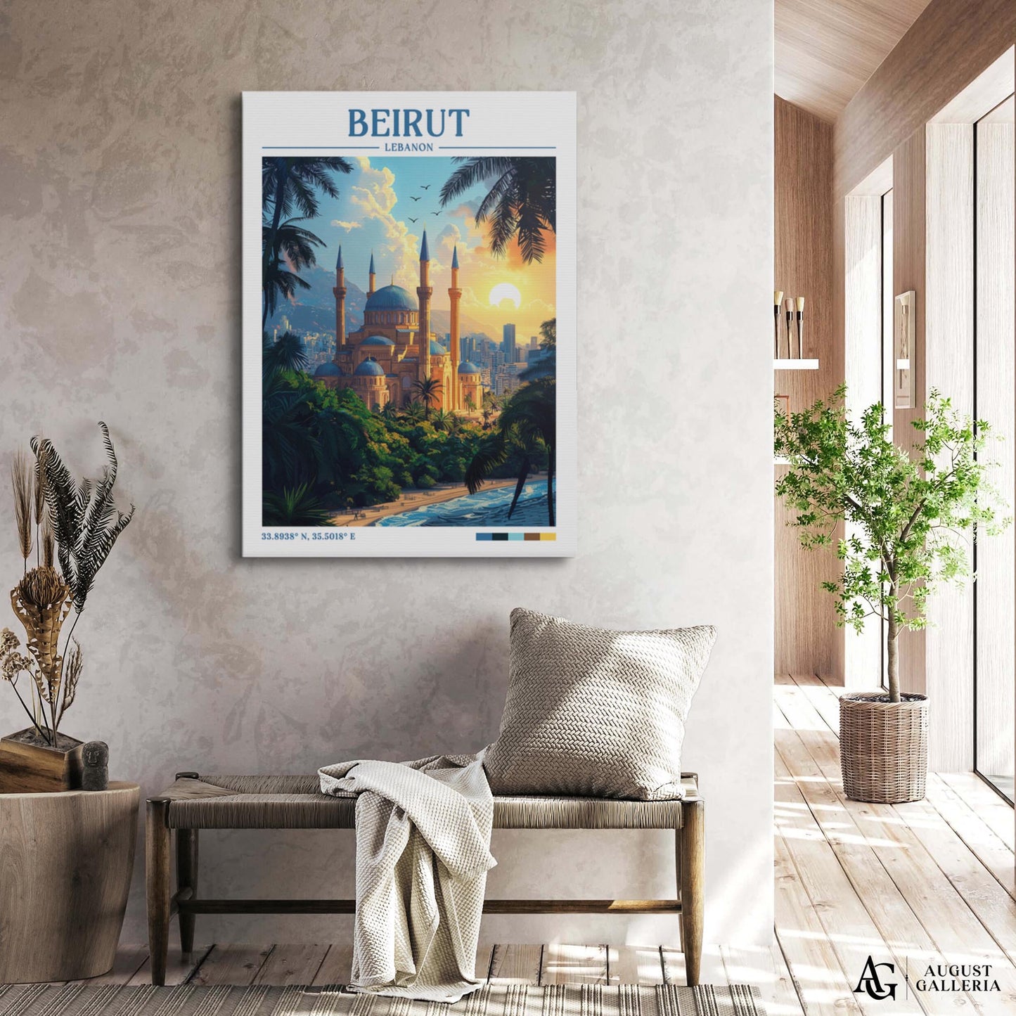 Beirut Lebanon Retro Travel Print