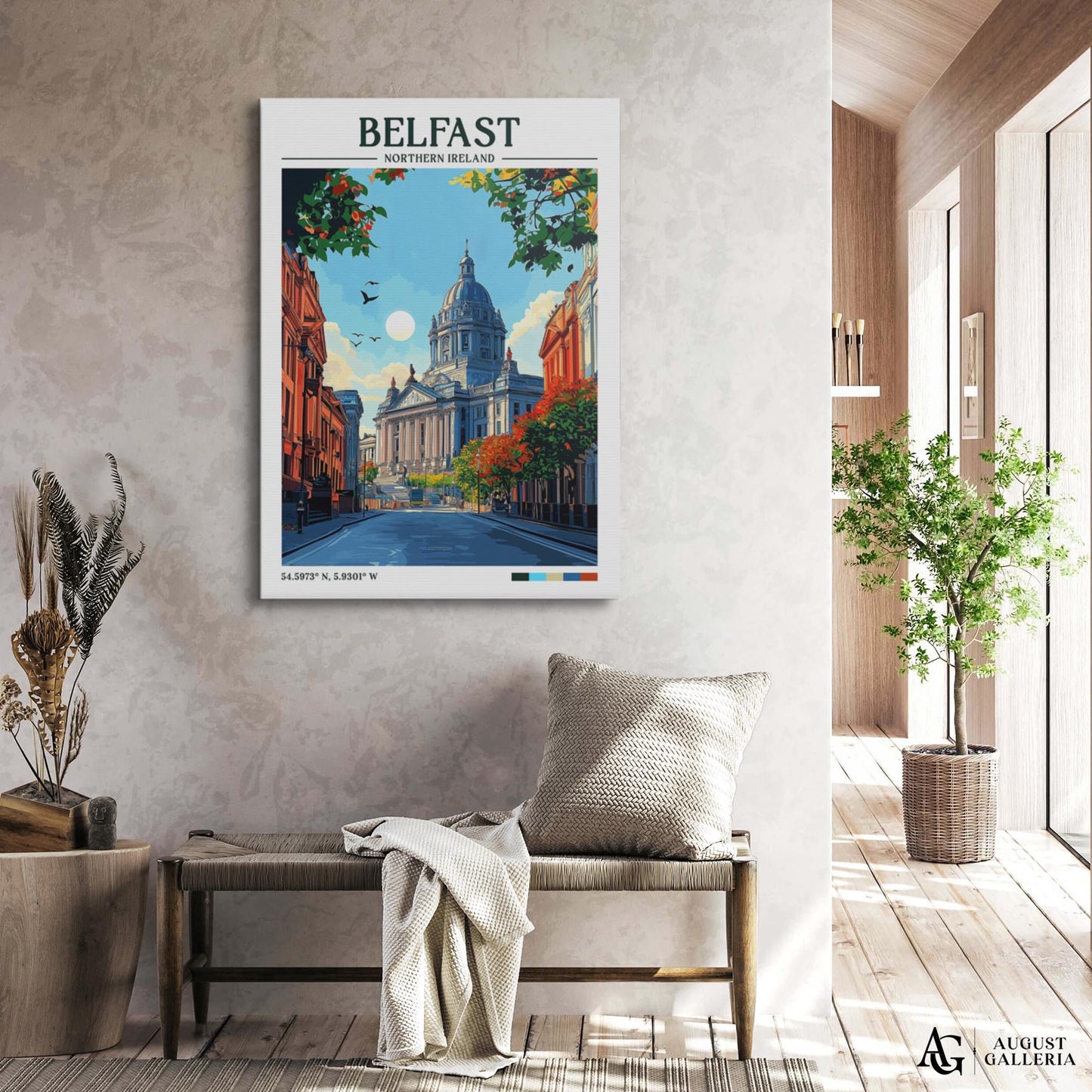 Belfast Northern Ireland Retro Travel Print