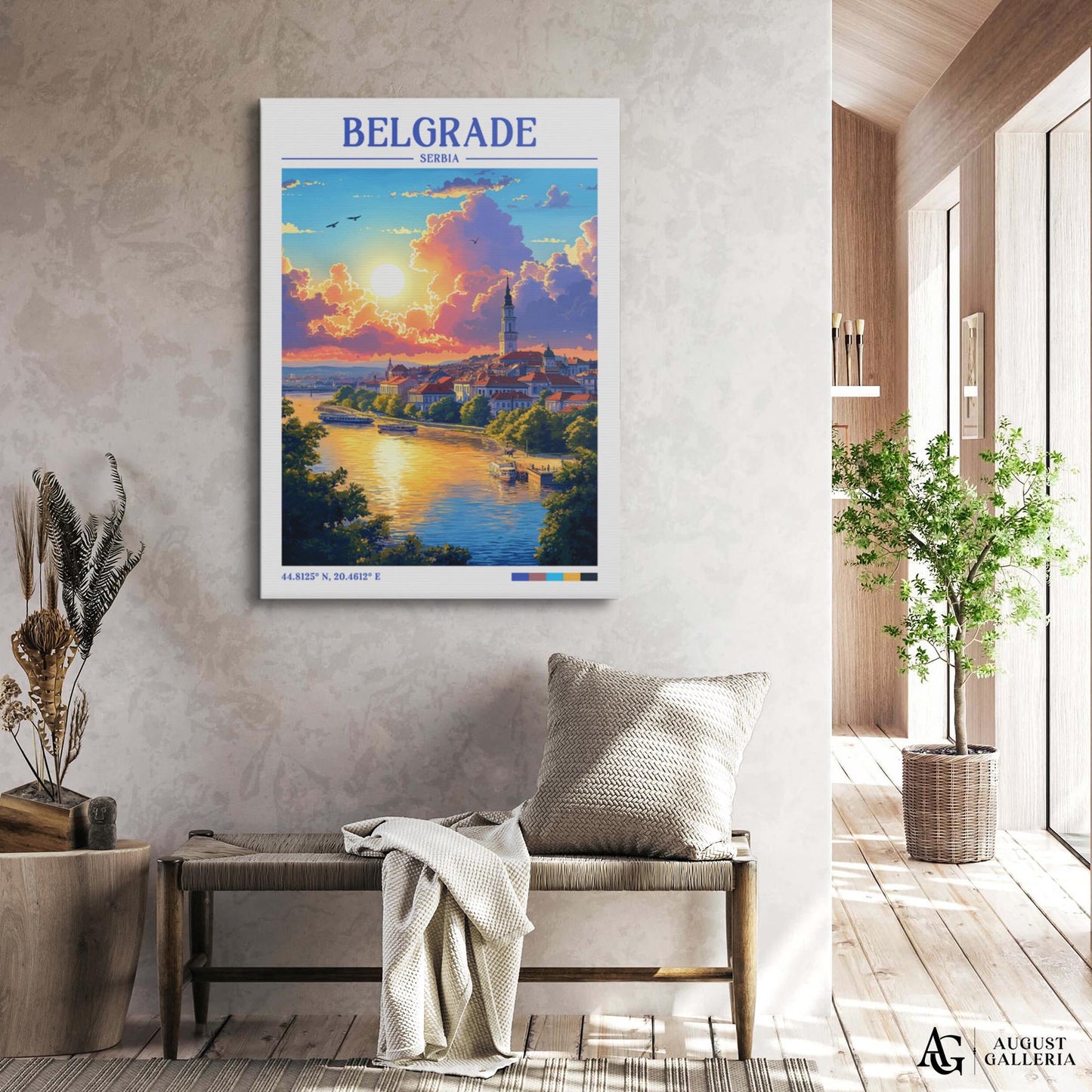 Belgrade Serbia Retro Travel Print
