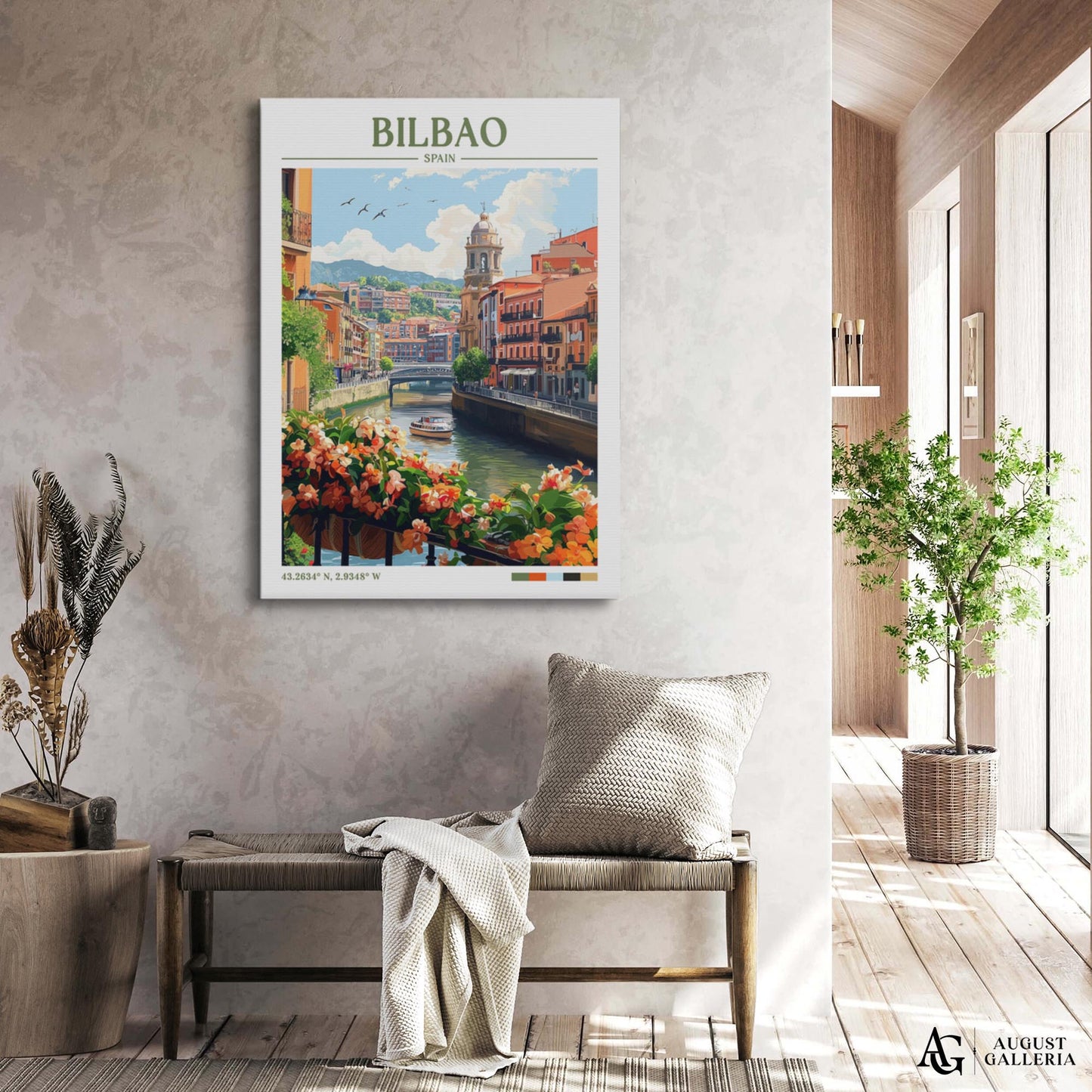 Bilbao Spain Retro Travel Print