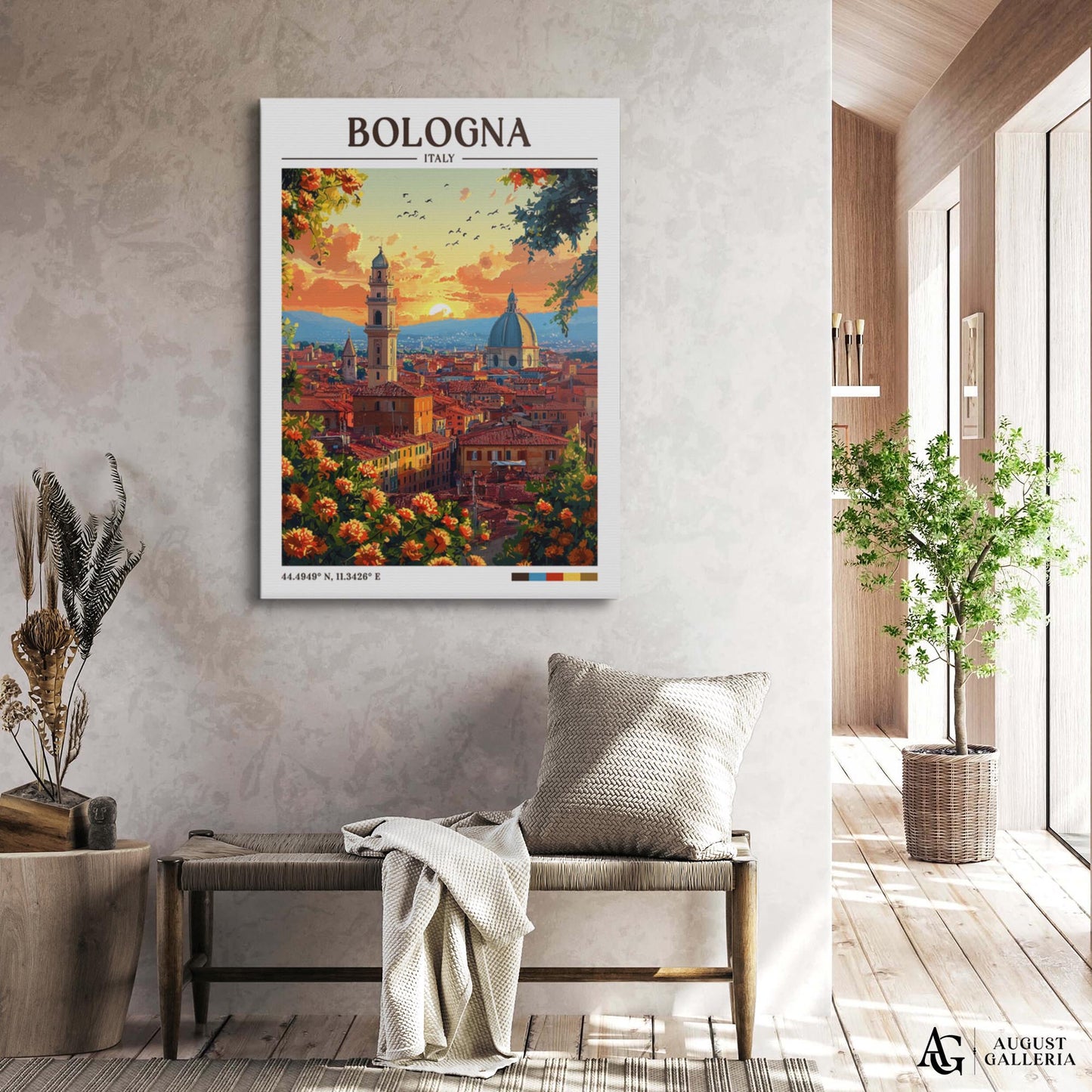 Bologna Italy Retro Travel Print