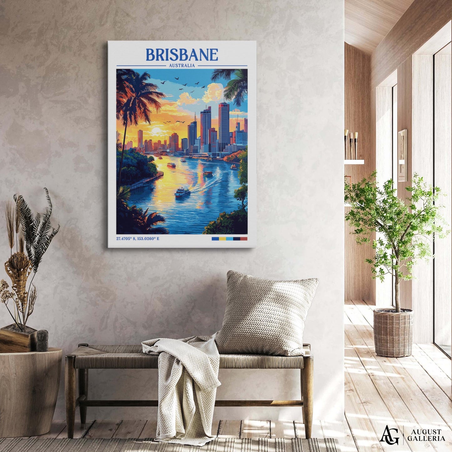 Brisbane Australia Retro Travel Print