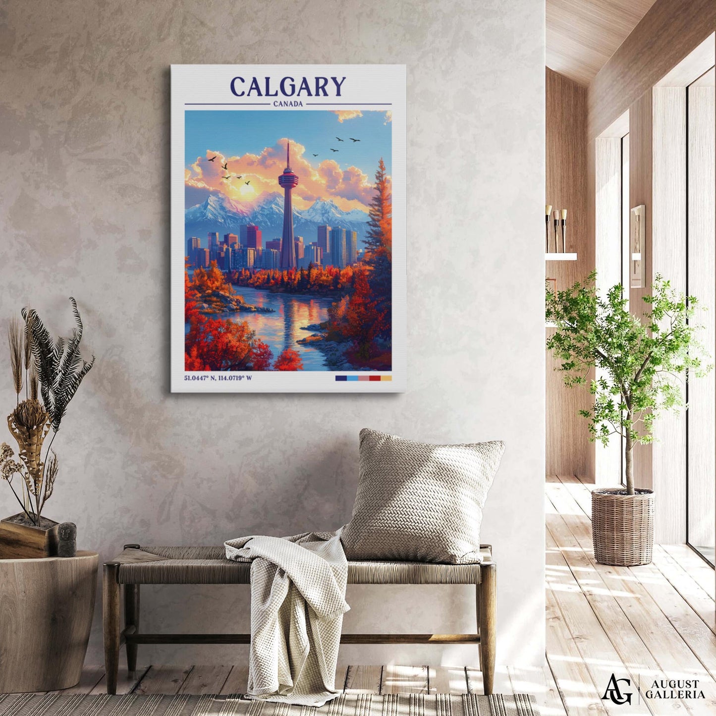 Calgary Canada Retro Travel Print