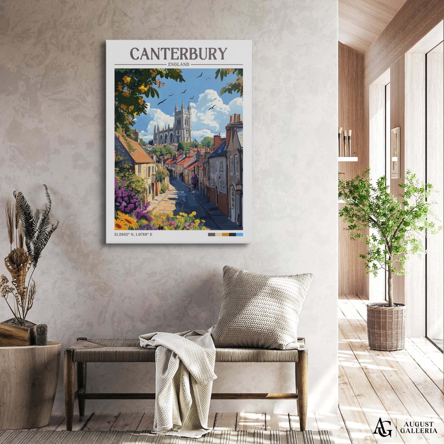 Canterbury England Retro Travel Print