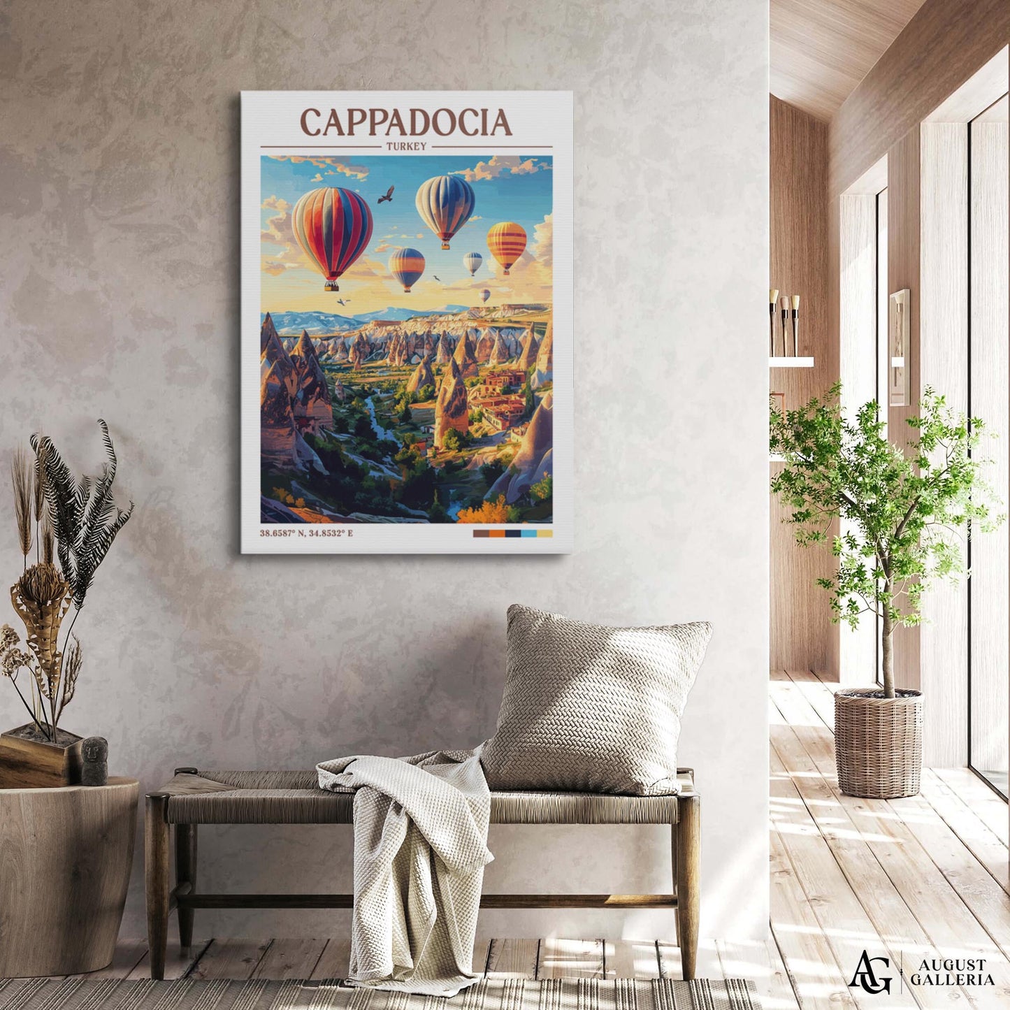 Cappadocia Turkey Retro Travel Print