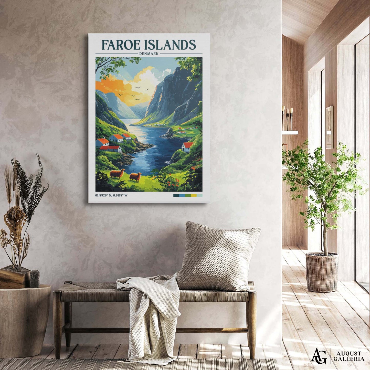 Faroe Islands Retro Travel Print
