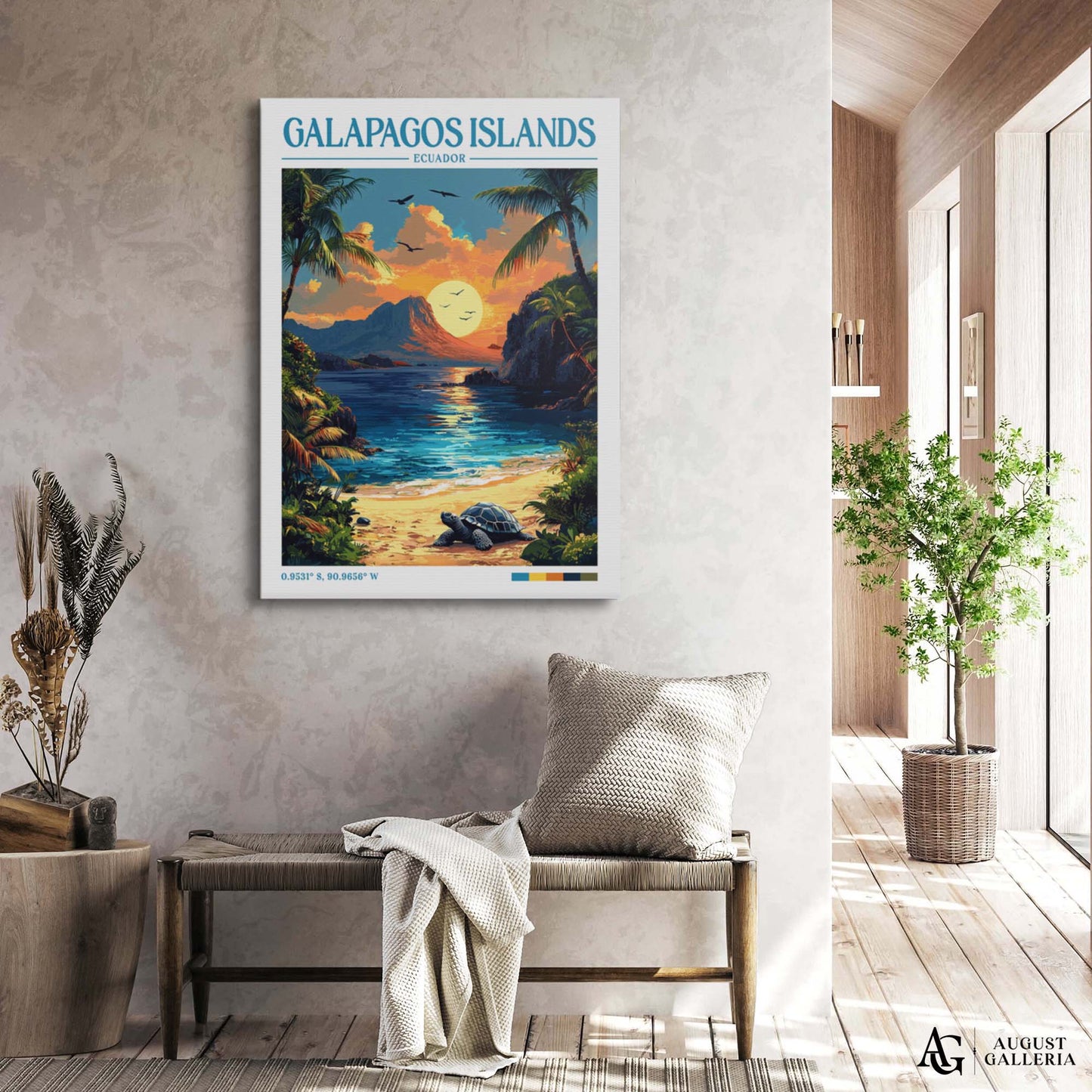 Galápagos Islands Retro Travel Print