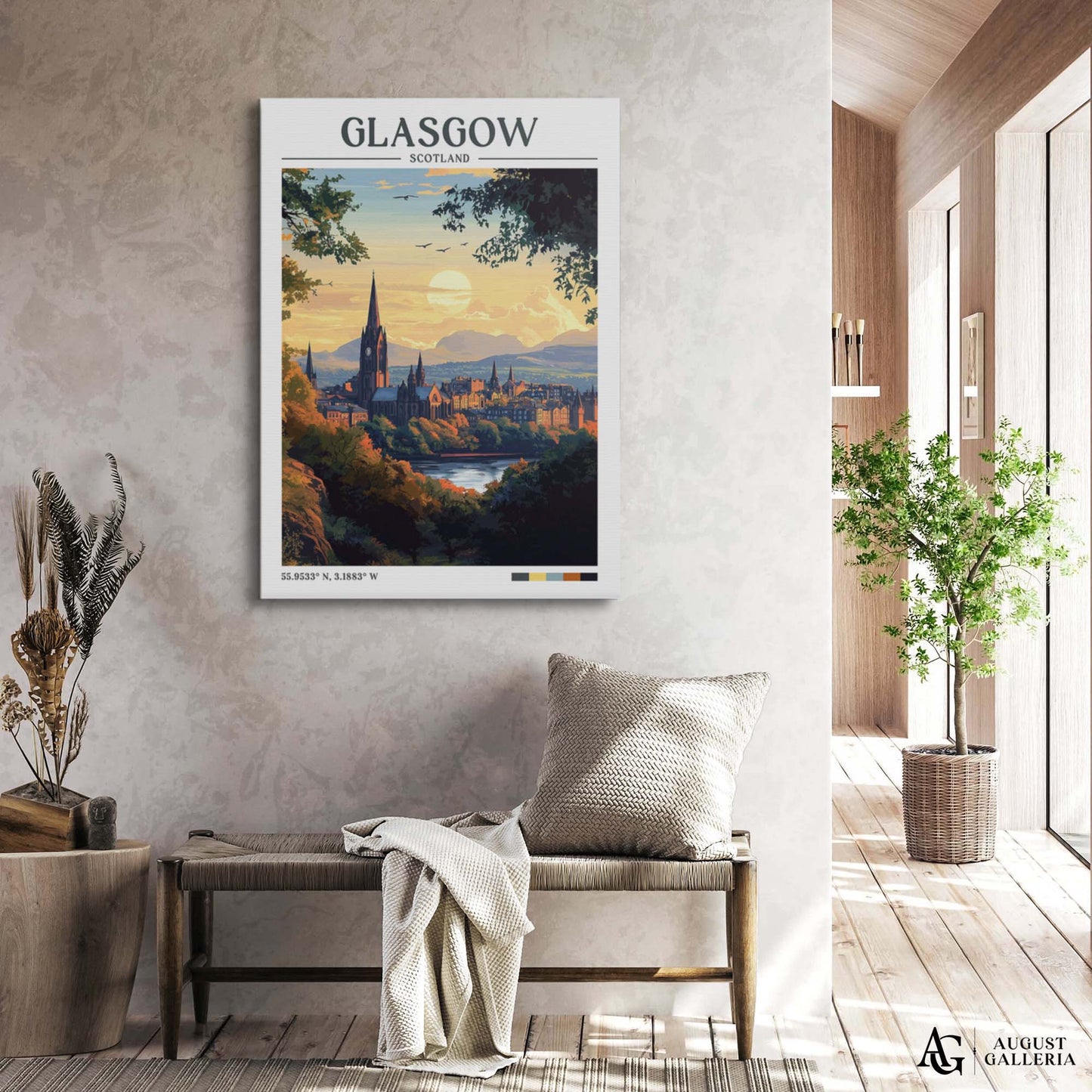 Glasgow Scotland Retro Travel Print
