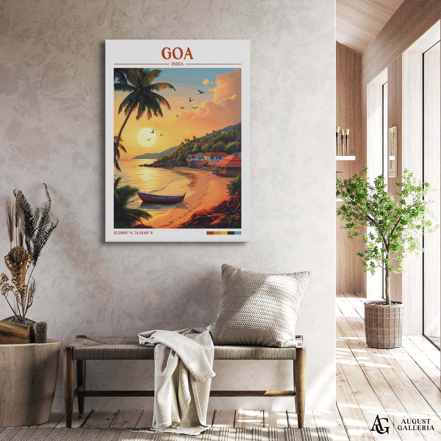 Goa India Retro Travel Print