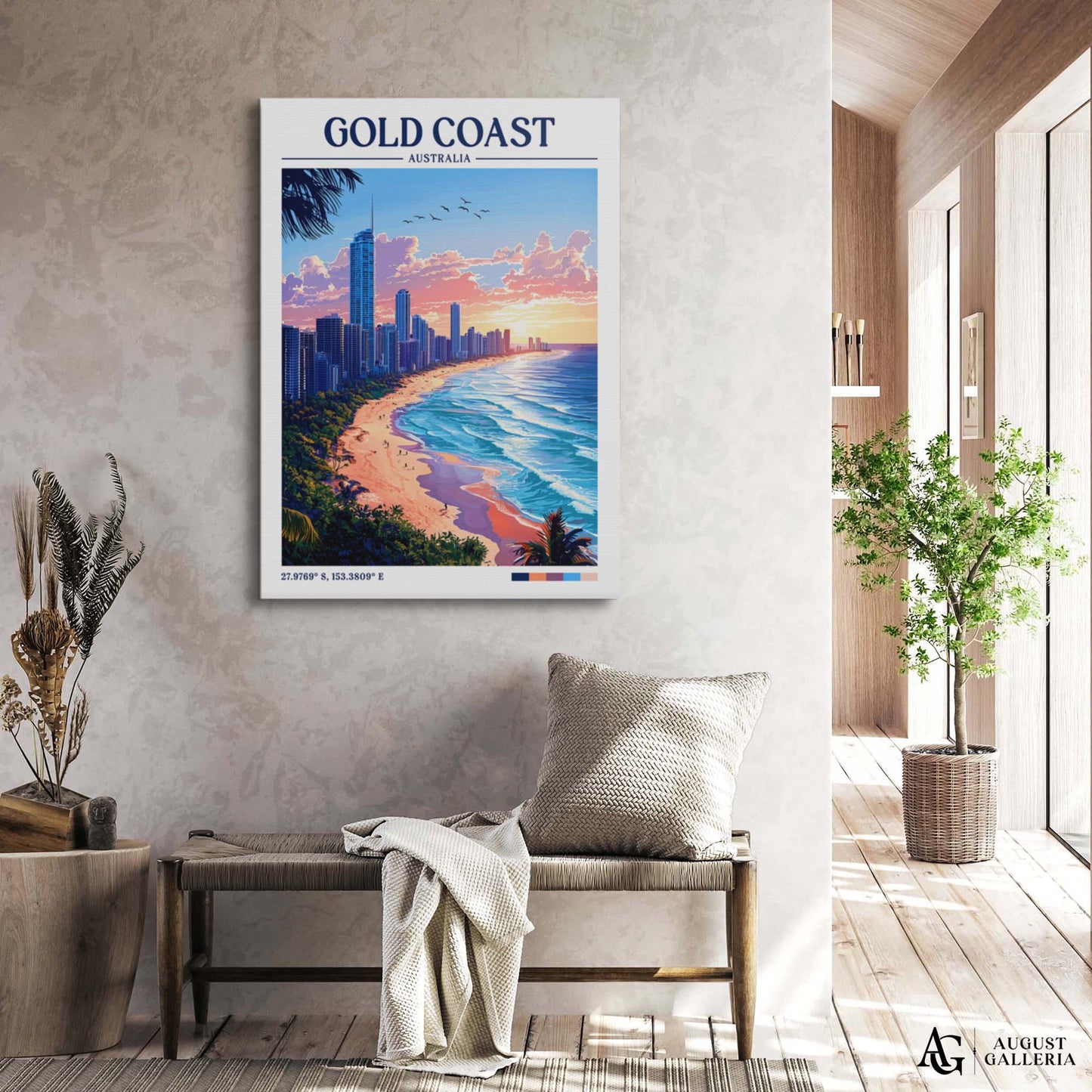 Gold Coast Australia Retro Travel Print