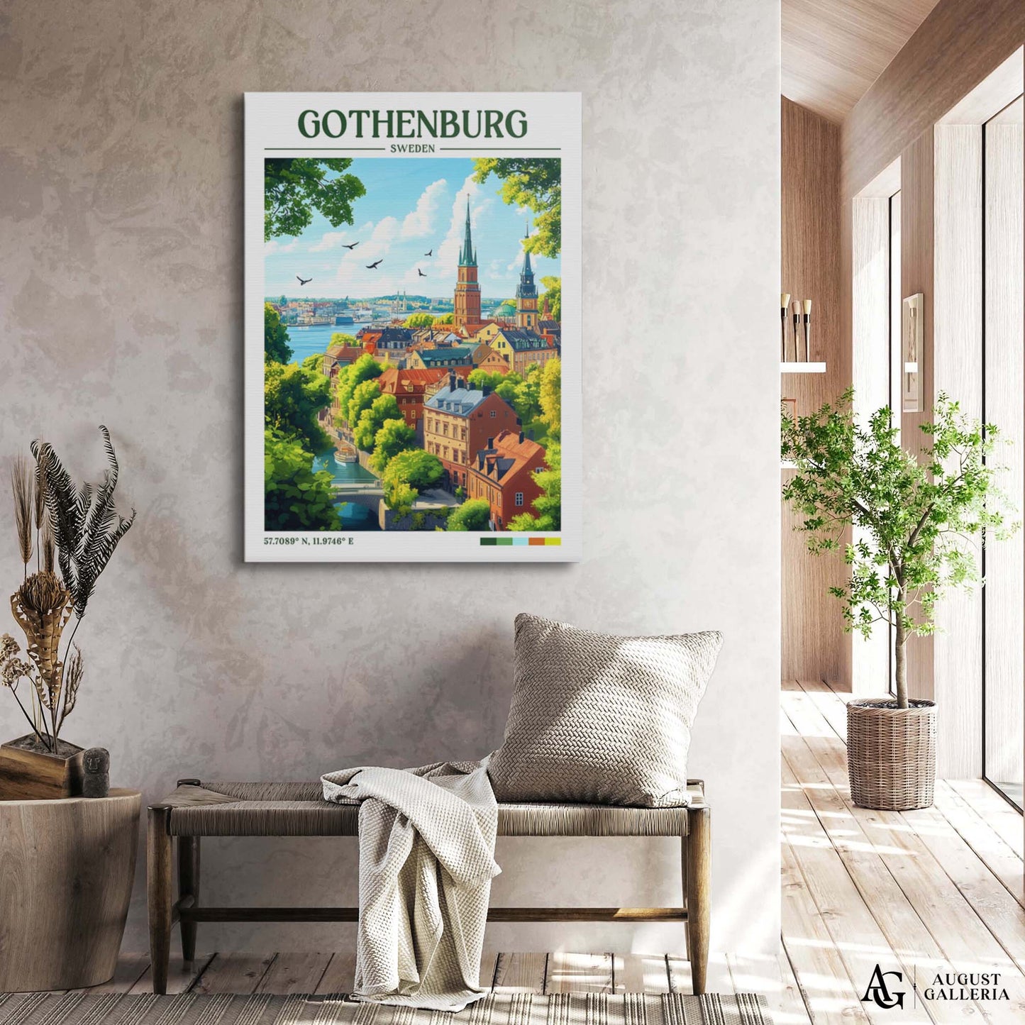 Gothenburg Sweden Retro Travel Print