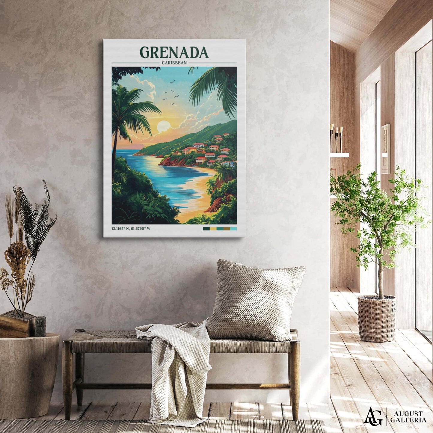 Grenada Caribbean Retro Travel Print