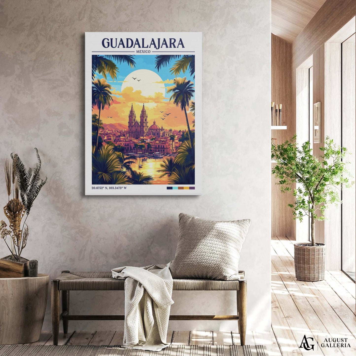 Guadalajara Mexico Retro Travel Print