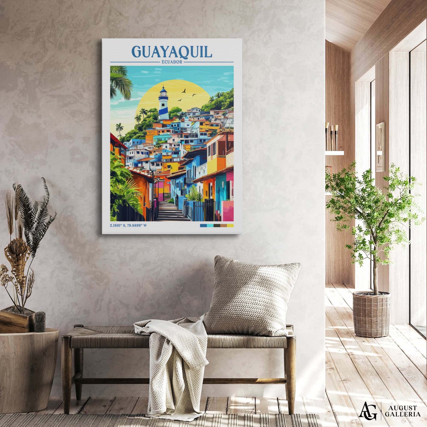 Guayaquil Ecuador Retro Travel Print