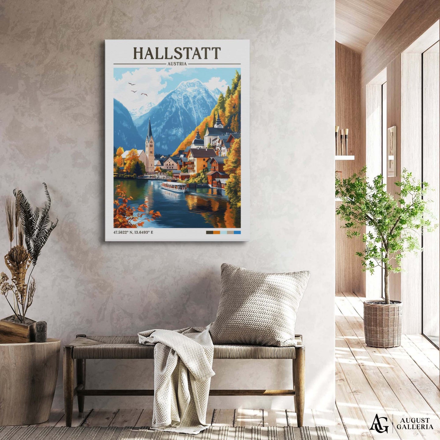 Hallstatt Austria Retro Travel Print