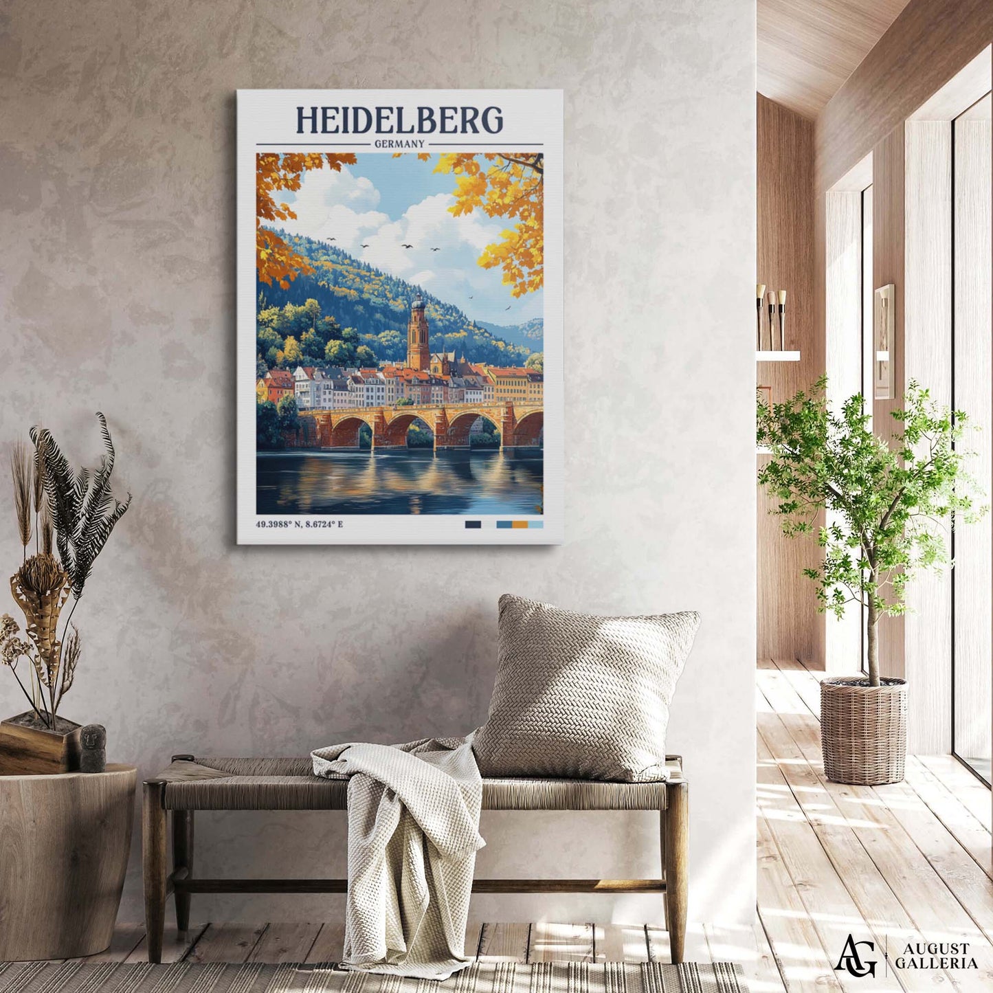 Heidelberg Germany Retro Travel Print