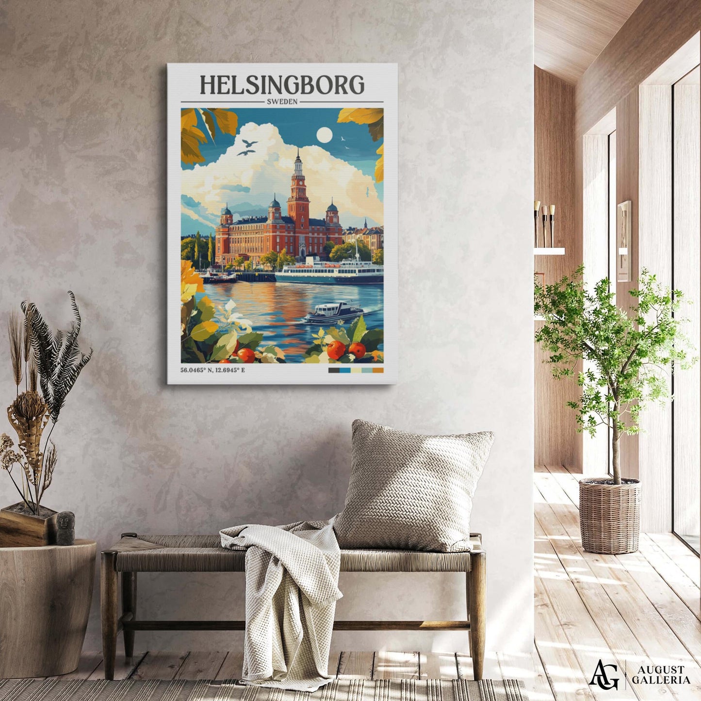 Helsingborg Sweden Retro Travel Print