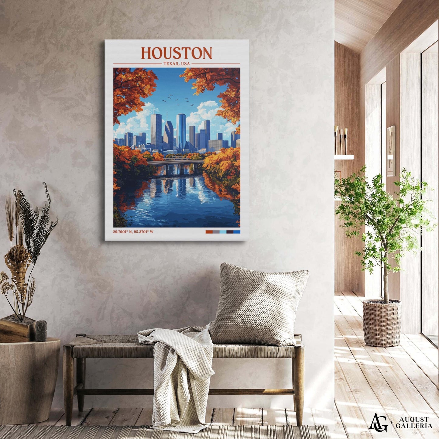 Houston Texas Retro Travel Print
