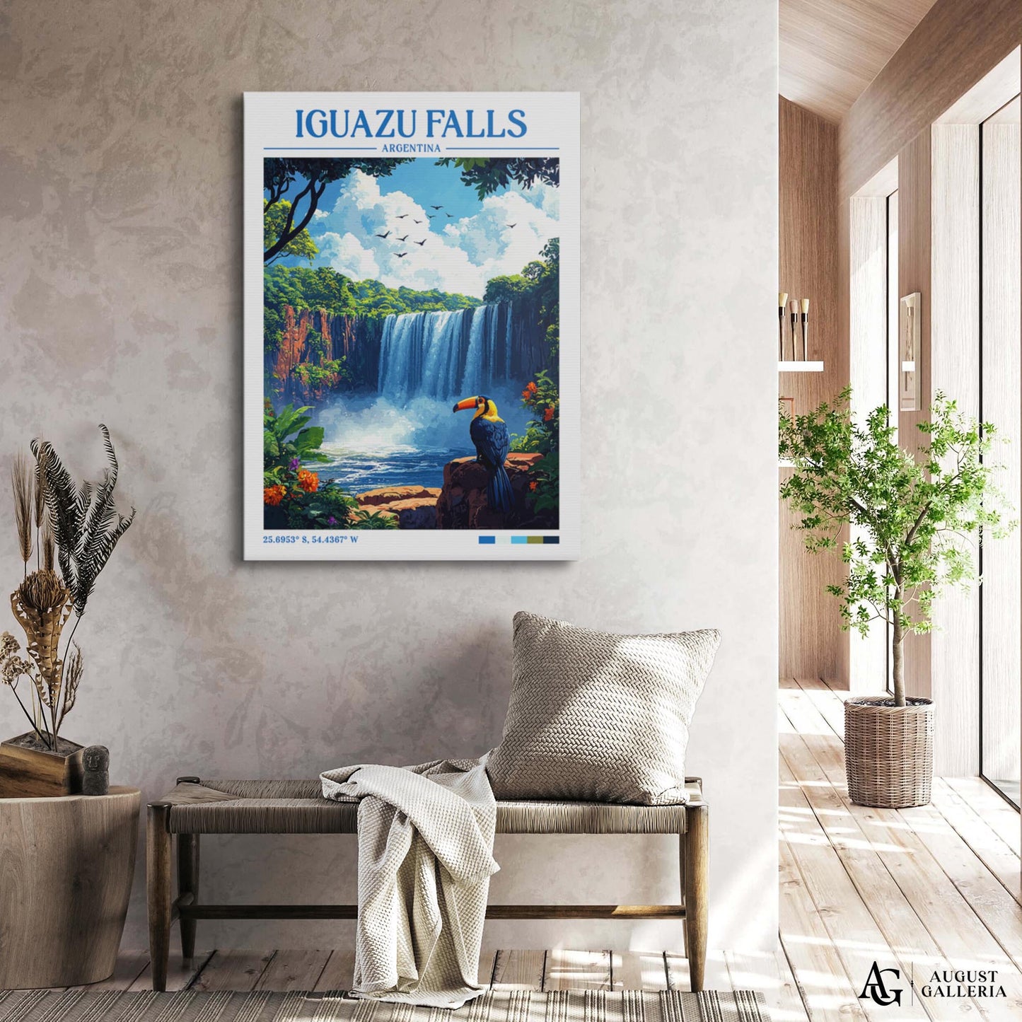 Iguazu Falls Retro Travel Print