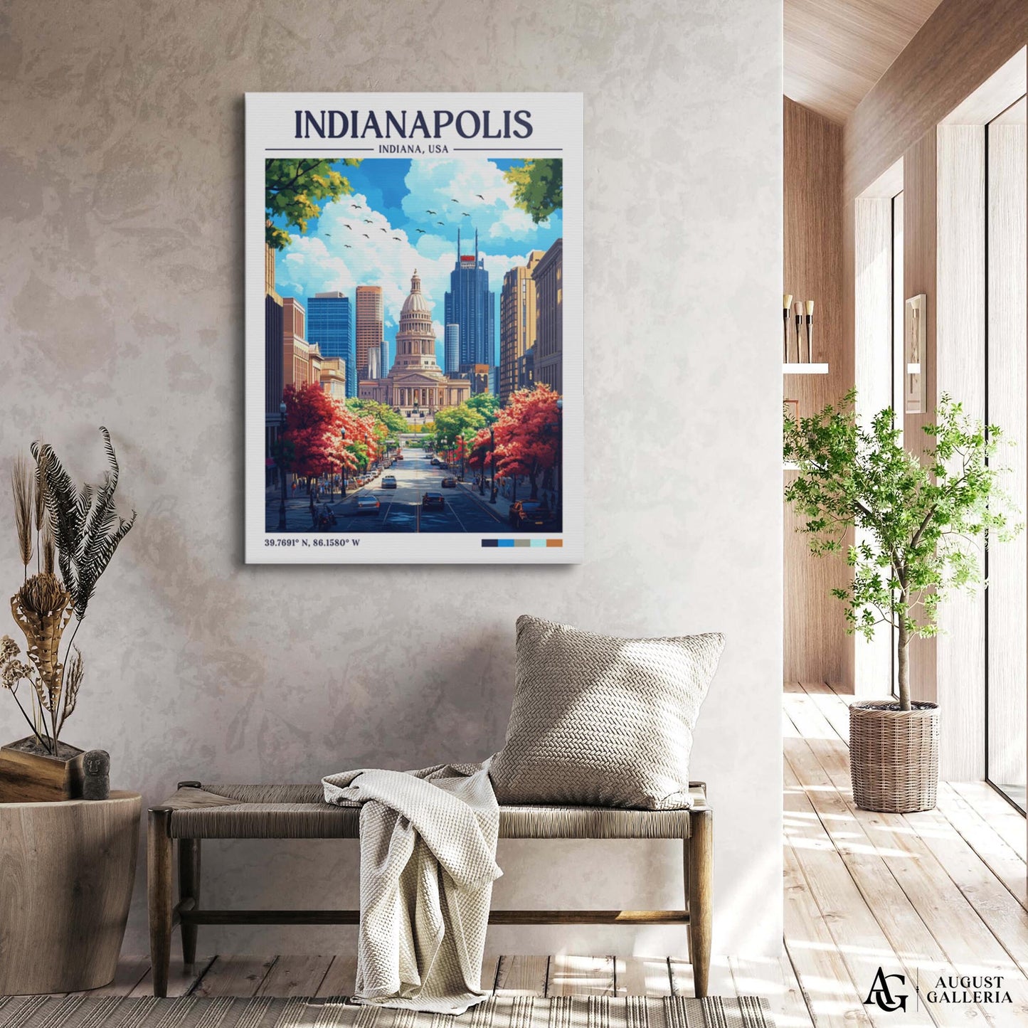 Indianapolis Indiana Retro Travel Print