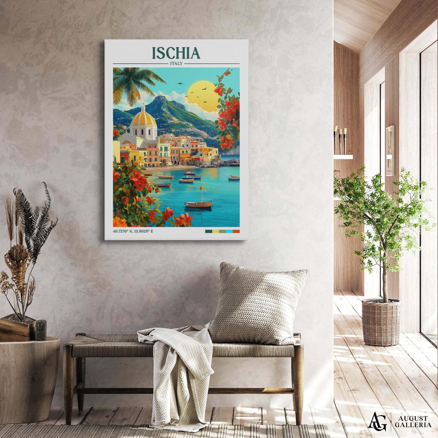 Ischia Italy Retro Travel Print