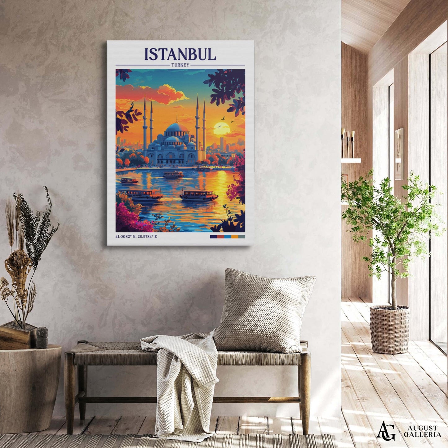 Istanbul Turkey Retro Travel Print