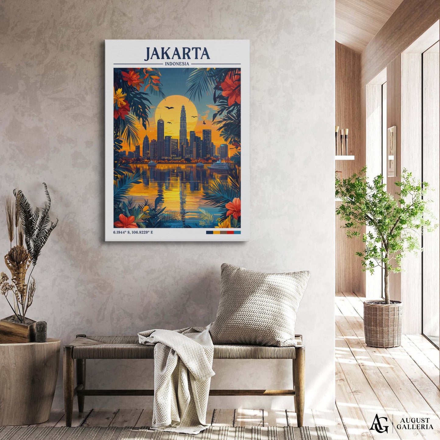 Jakarta Indonesia Retro Travel Print