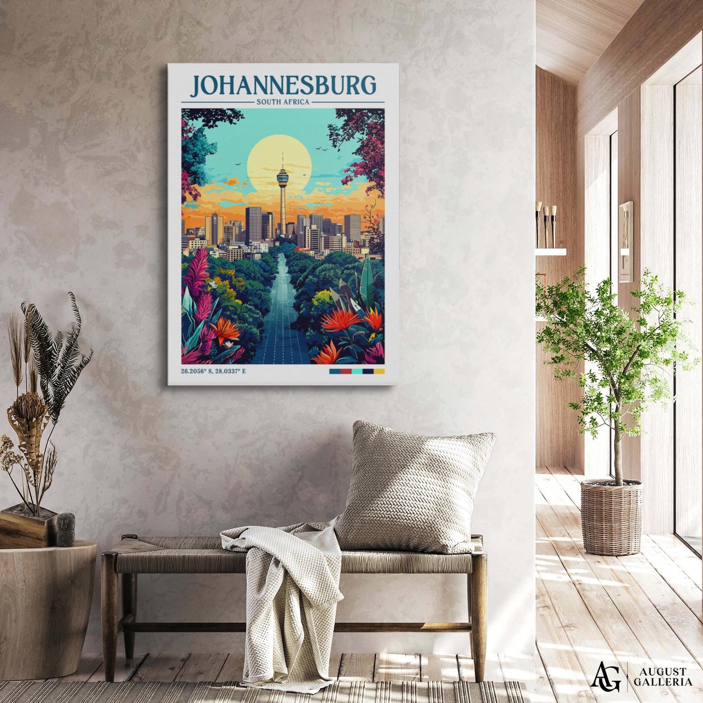 Johannesburg South Africa Retro Travel Print