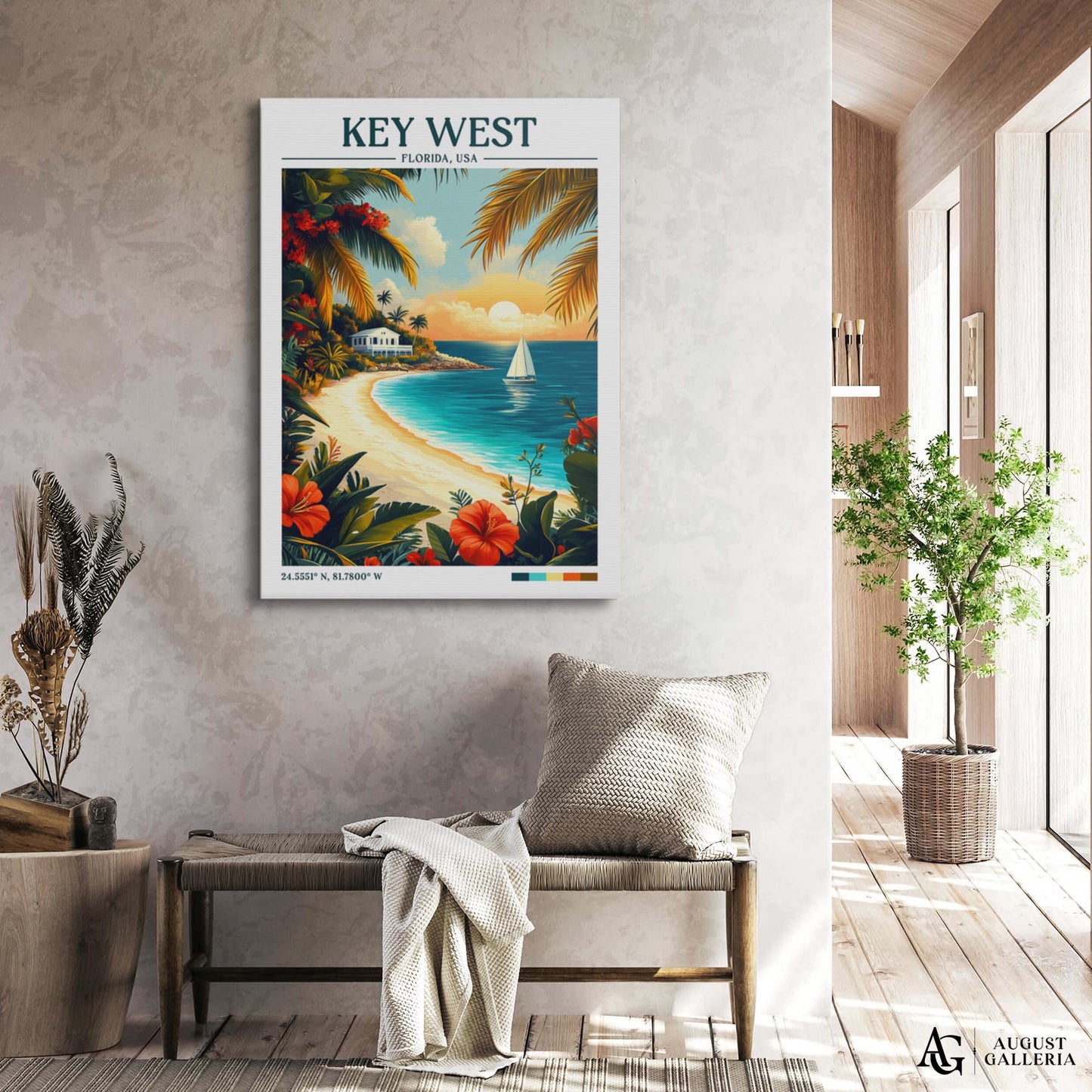 Key West Florida Retro Travel Print